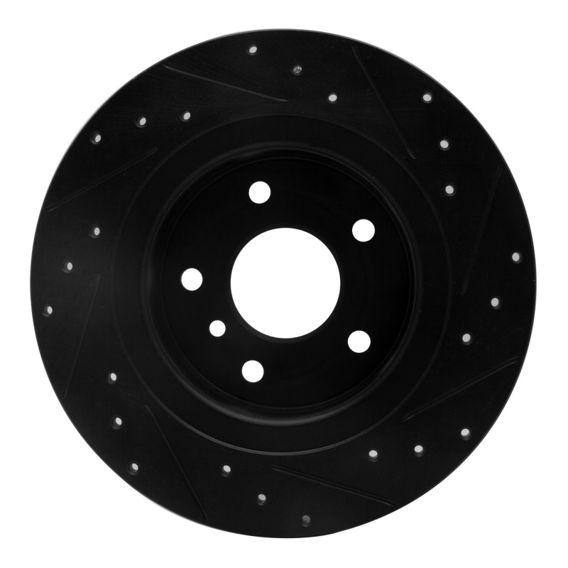 Land Rover Discovery Brake Rotor (1) - Rear Left - R1 Concepts - Drilled & Slotted - Black - `94-`04